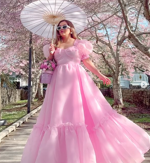 Vintage Pink A-line Prom Dress,Pink Birthday Party Dress cc1339