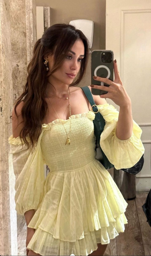 Cute Yellow Tulle Tiered A Line Homecoming Dress,Short Party Dress cc2568