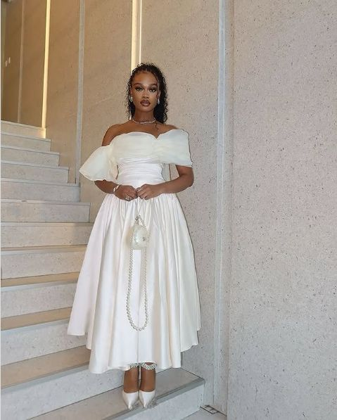 Chic Off Shoulder Satin Tulle Evening Prom Dress cc2246