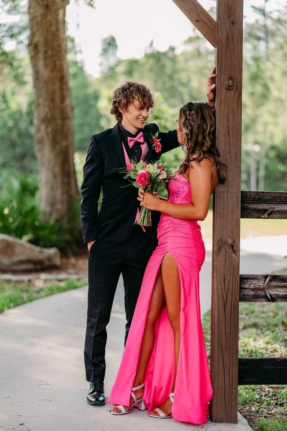 Elegant Sheath Prom Dress With Split,Trendy Prom Gown cc1210