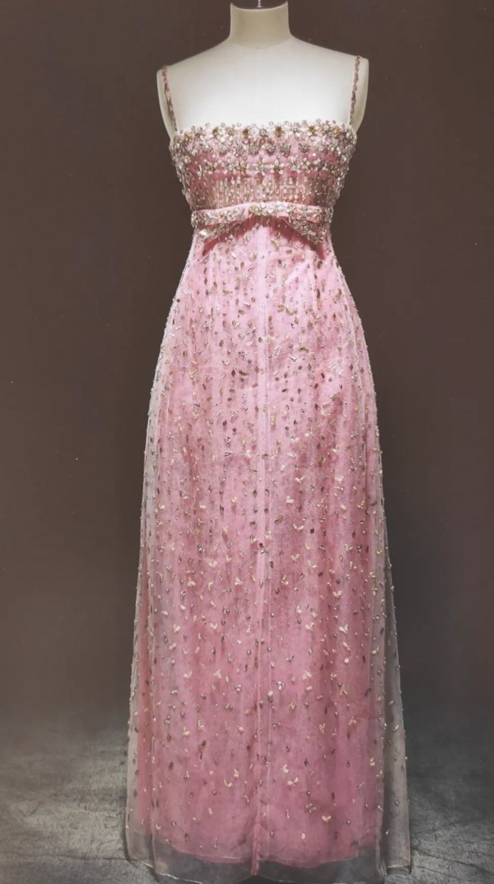 Gorgeous Pink Slim Sequined Beads Tulle Long Prom Dress Evening Dress cc4710