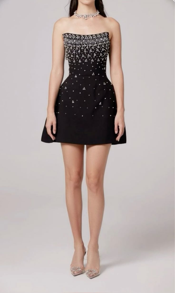 Elegant Black Tube Top Rhinestone Waist A-line Short Birthday Party Homecoming Dress cc4125