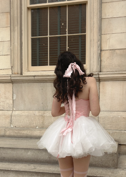 Sweet Ballet Sleeveless Lace Pattern Bow A-line Tulle 16th Birthday Homecoming Dress cc4151