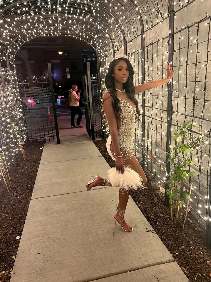 Gorgeous And Sparkling Silver Deep V-neck Rhinestone Hip-hugging 16th Birthday Homecoming Dress cc4165
