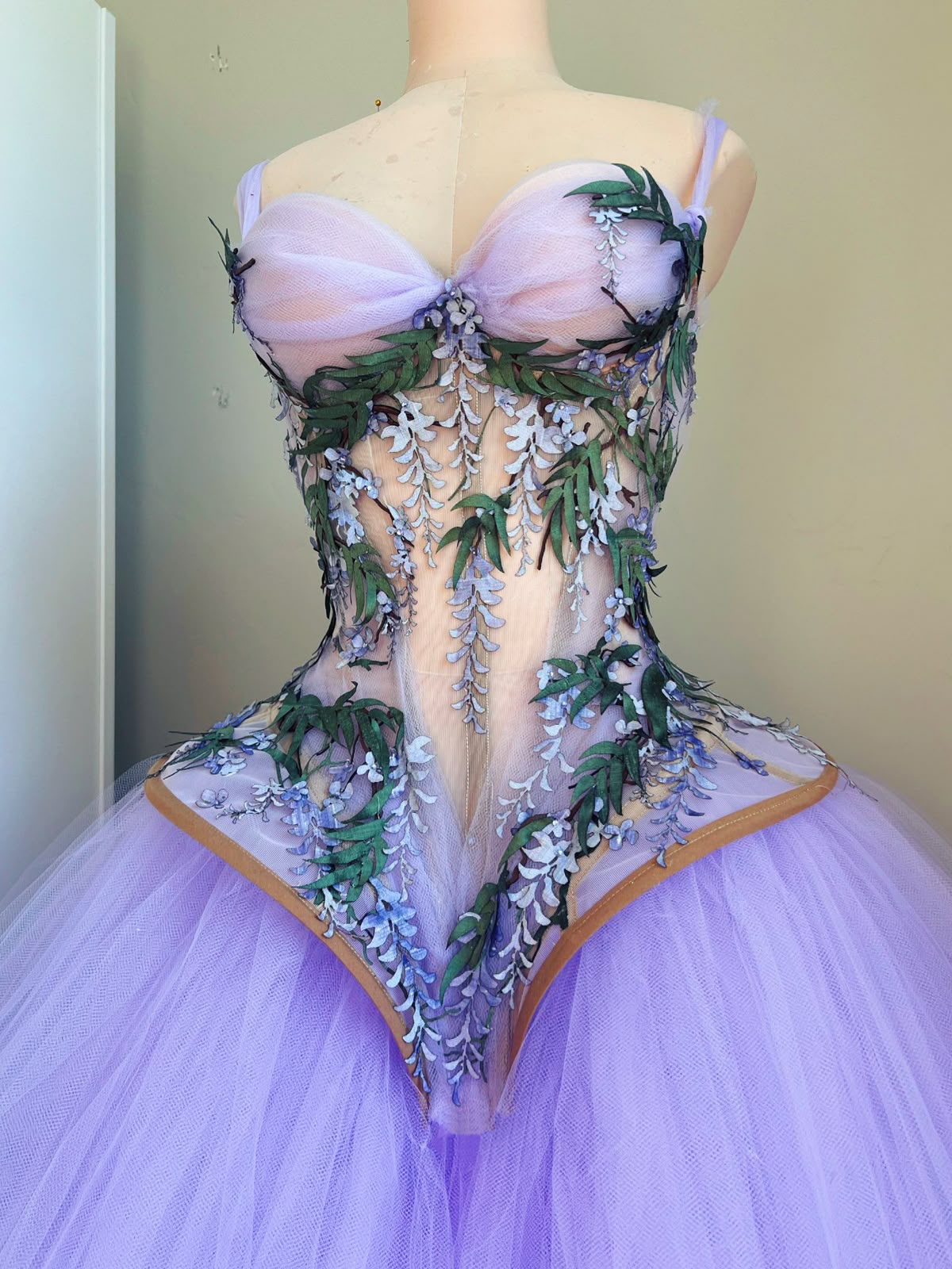 Dreamy Purple Strapless Halter Floral Tulle Long Ball Gown Evening Dress cc4868