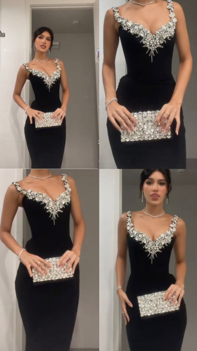 Elegant Black Mermaid Deep V Halter Velvet Long Prom Dress Evening Dress cc4872
