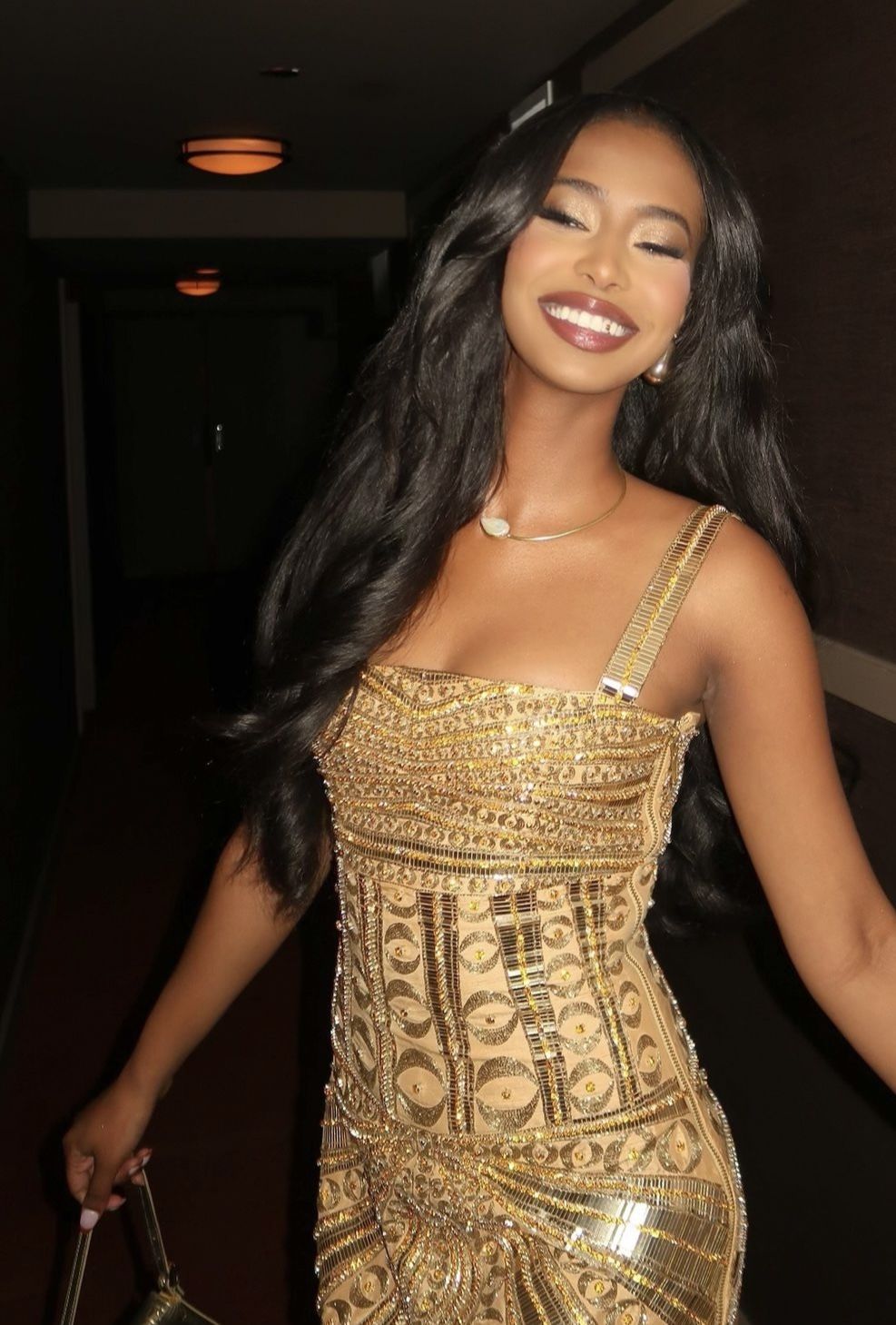 Gorgeous And Shining Gold Sequined Slim-fit Hip-hugging 19th Birthday Homecoming Dress cc4194
