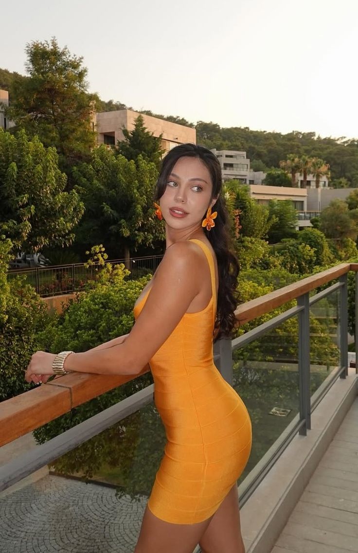 Fashion Bright Orange Large Square Collar Slim Bandage Short Birthday Party Homecoming Dress cc4199