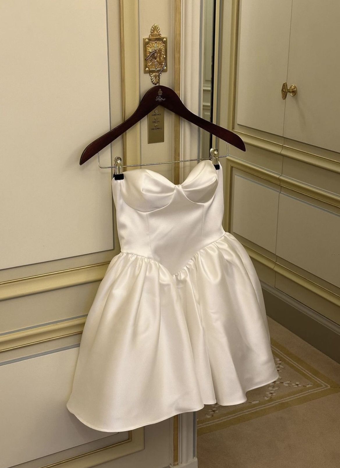 Simple French Satin Strapless A-Line Birthday Dress Homecoming Dress cc4025