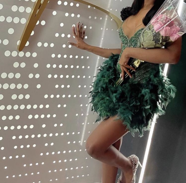 Gorgeous Feather Deep V Beaded 17th Birthday Homecoming Dress cc4027