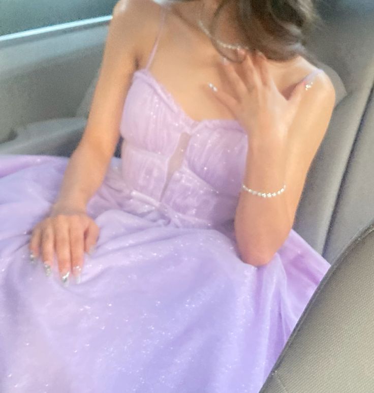 Elegant Purple A-line Spaghetti Strap Sequined Tulle Long Prom Dress Evening Dress Bridesmaid Dress cc4994