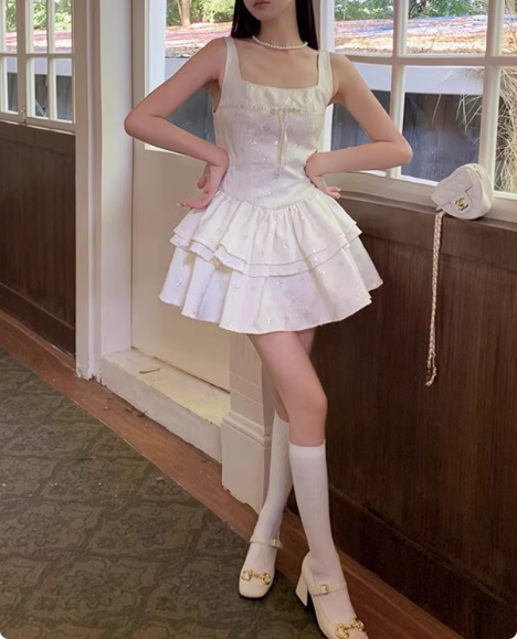 Beautiful White Rose Jacquard Strapless Square Neck A-Line Homecoming Dress cc3554