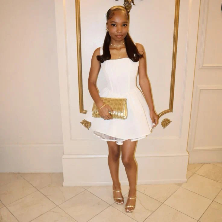 Cute Shoulder Strap A-line Back Strappy 17th Birthday Short Skirt Homecoming Dress cc3720