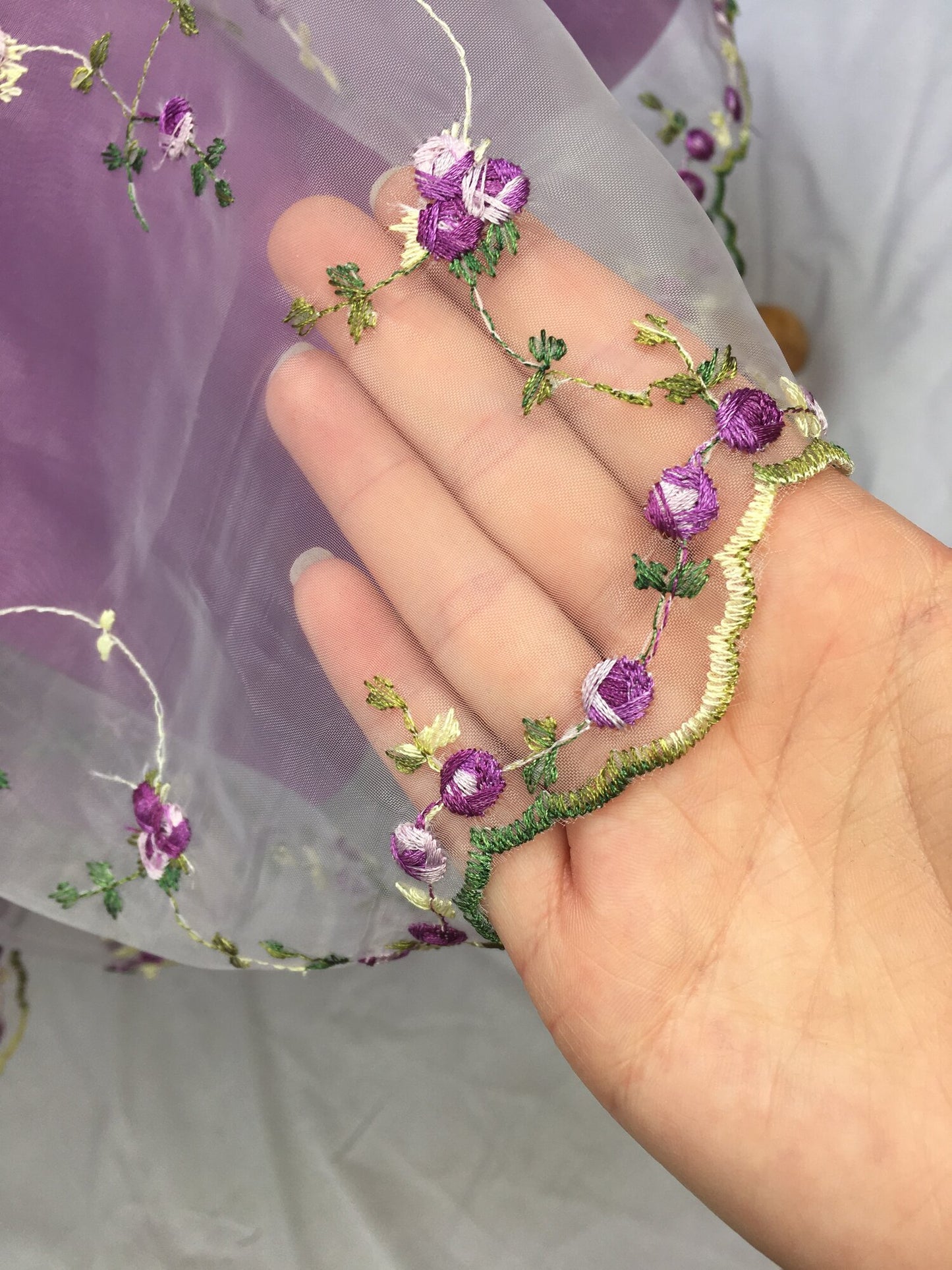 Sweet Purple Flower Embroidery Waist A-line 16th Birthday Homecoming Dress cc3767