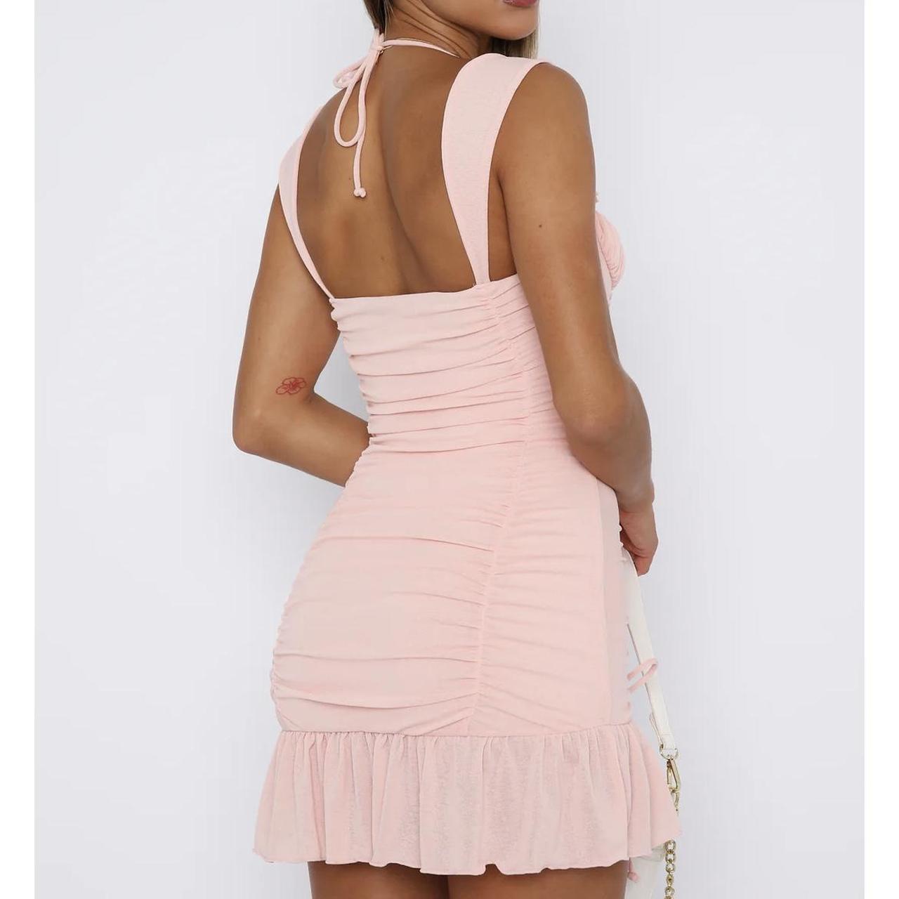 Cute Pink Shoulder Strap Pleated Drawstring Birthday Short Skirt Homecoming Dress cc3773