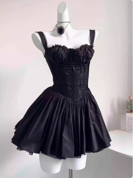 Sweet Fishbone Suspender Princess Birthday Tutu Homecoming Dress cc3818