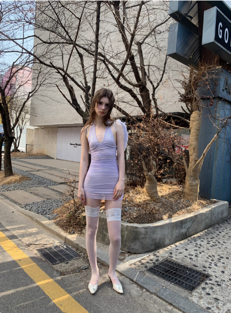 Sexy Purple Lightweight Mesh Halter Neck 17th Birthday Homecoming Dress cc3892