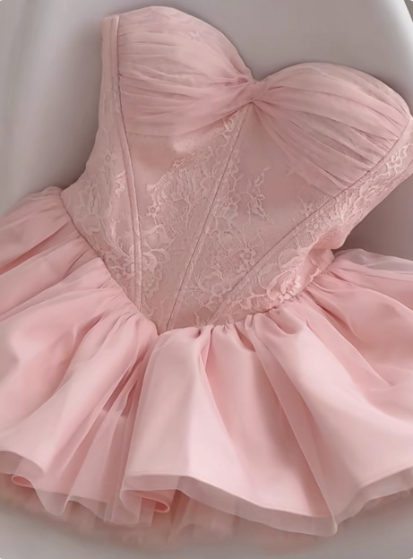 Cute Pink Tulle Birthday Tutu Homecoming Dress cc3910