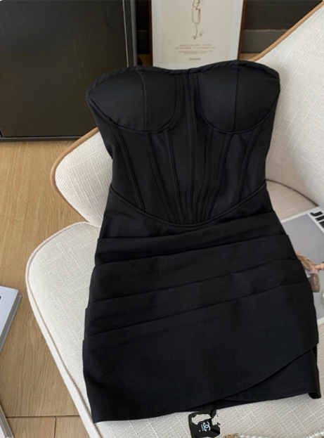 Simple Tube Top Herringbone Slim Fit 17th Birthday Homecoming Dress cc3951