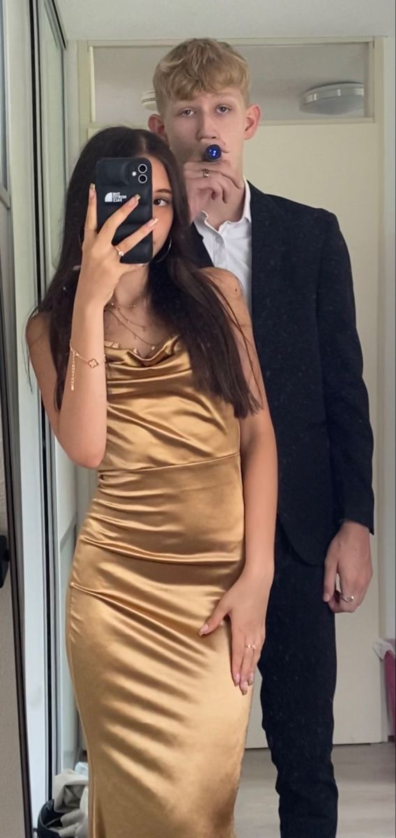 Elegant Gold Mermaid Satin Long Prom Dress Evening Dress Bridesmaid Dresscc5142