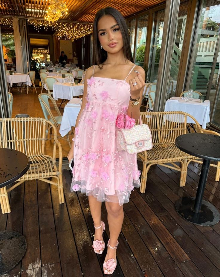 Sweet Pink Strapless 3D Flower Embroidery Birthday Short Skirt Homecoming Dress cc4046