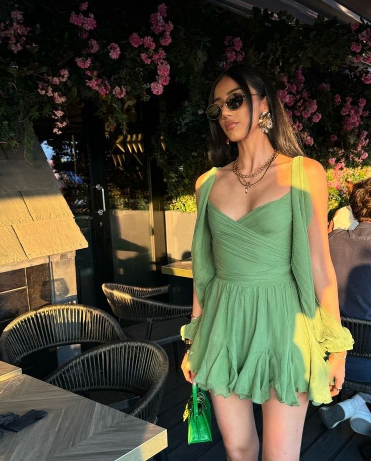 Elegant Green Cross Waist Chiffon Mini 17th Birthday Homecoming Dress cc4471