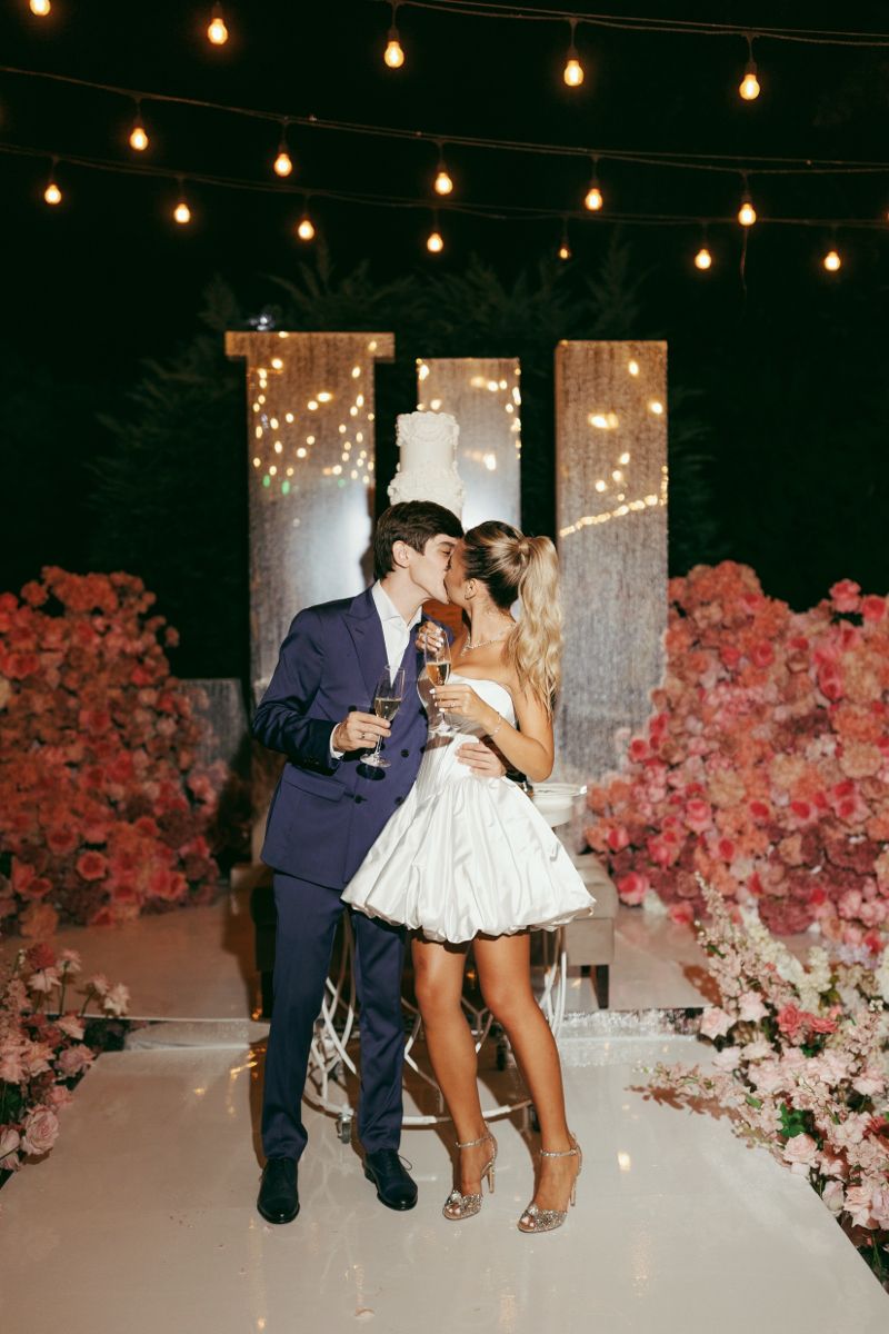 Sweet Princess White Satin Flower Bud Skirt Birthday Dress Homecoming Dress cc4062