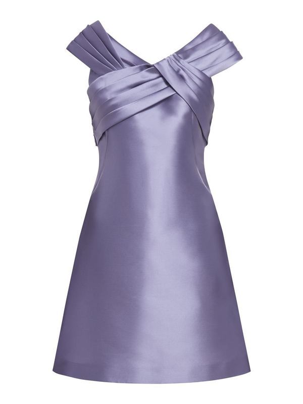 Elegant Purple Asymmetrical Collar Satin Waist Short Birthday Party Homecoming Dress cc4652