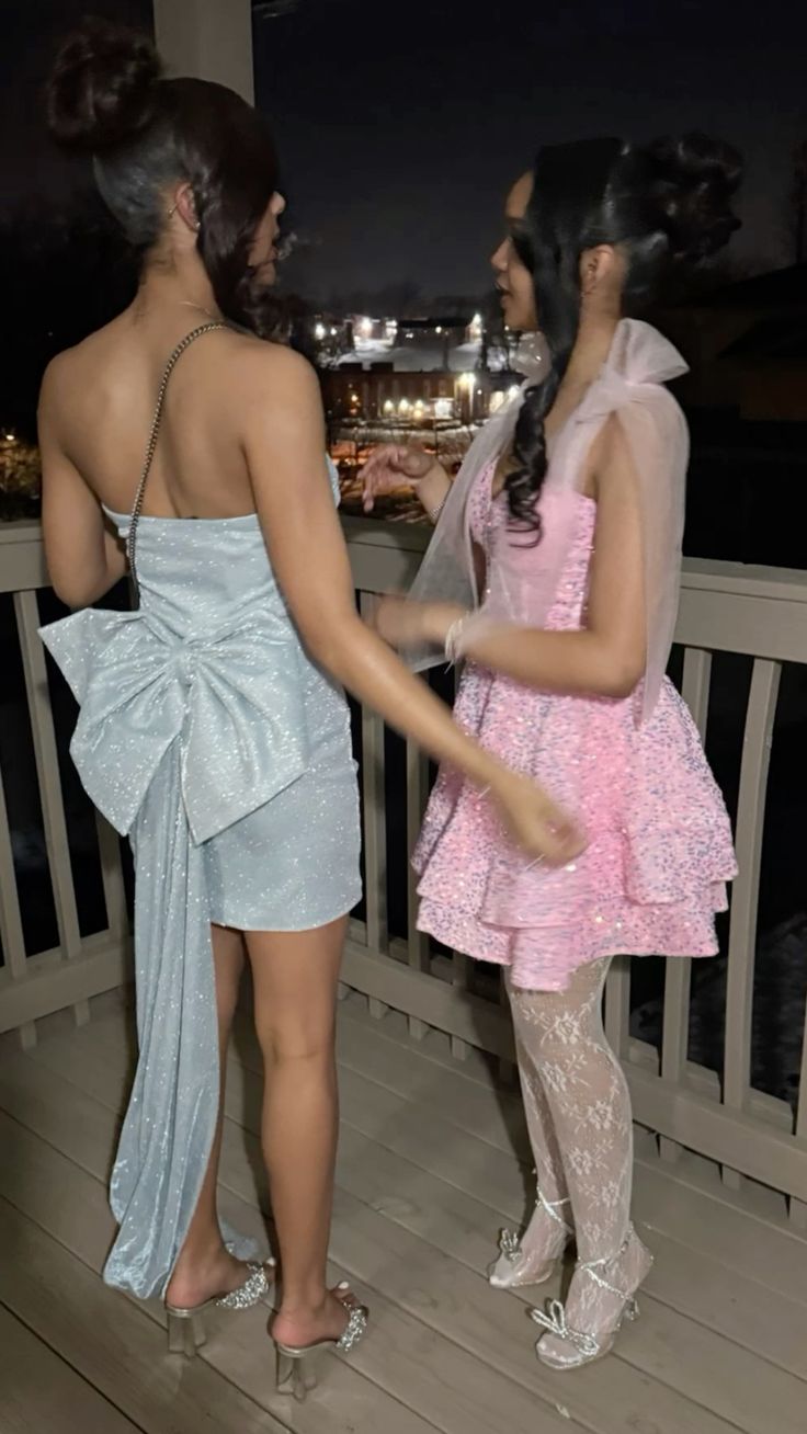 Sweet Pink Bow Strap Sequined A-Line Birthday Party Homecoming Dress cc4679