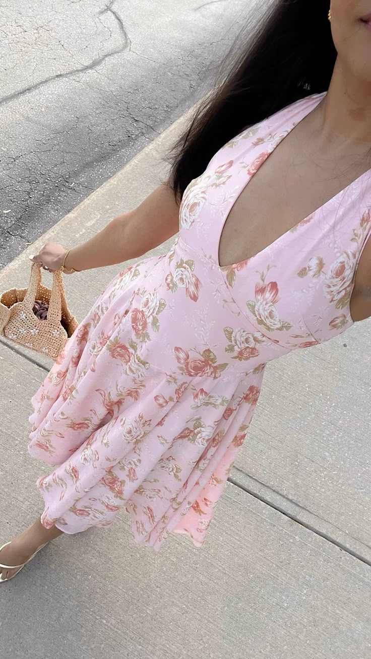 Sweet Pink Printed A-line Off-shoulder Neck Chiffon Long Prom Dress Evening Dress cc4782