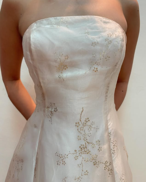 Champagne Strapless Tulle Sequins Party Dress A Line Evening Dress cc2617