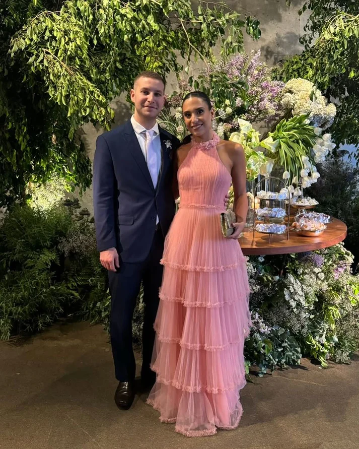 Sweet Pink Tulle Tiered A Line Party Evening Dress Formal Prom Dress cc2033