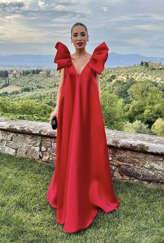 Red long formal prom dress, long evening party Gown cc548