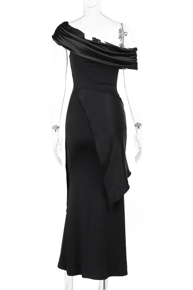 Fashion Black Off The Shoulder Prom Dress Sexy Party Evening Gown cc2208