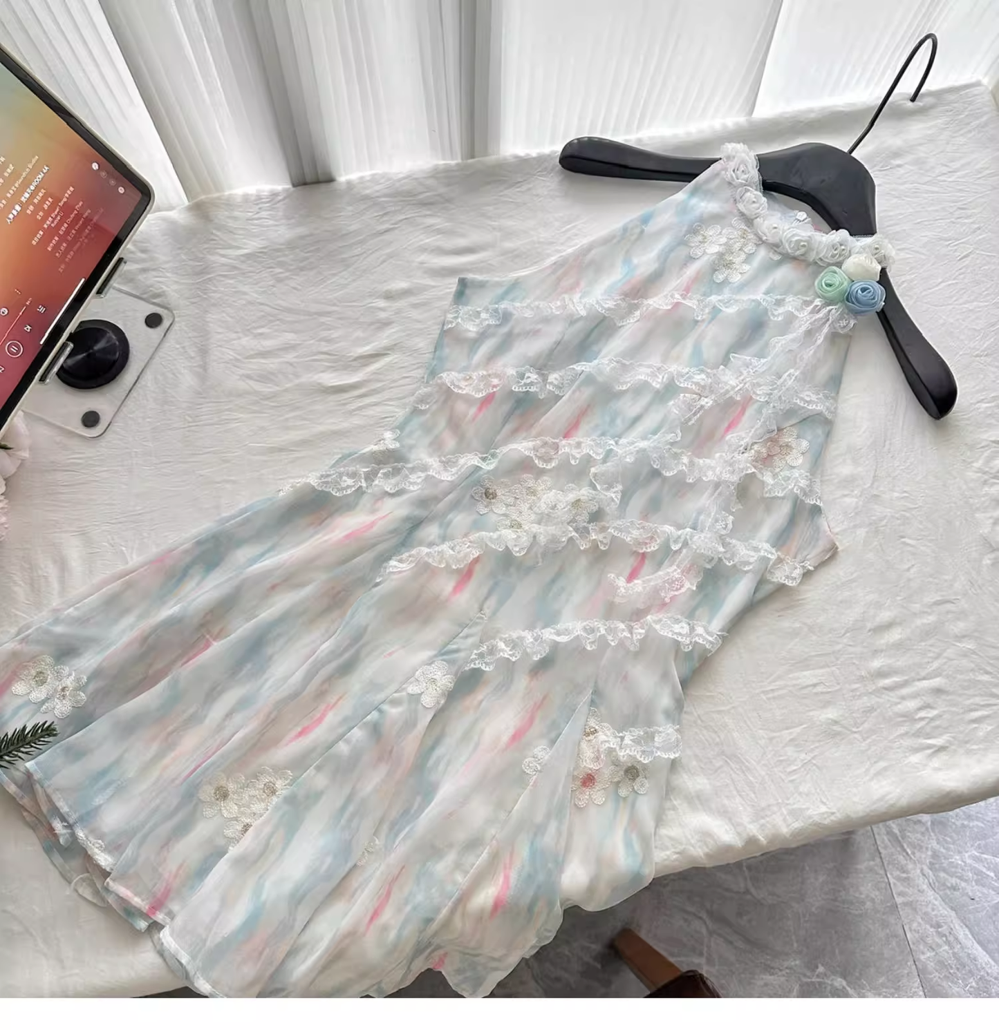 Jasmine Green Summer Sweet Slim Waist Design Short Dress cc3060