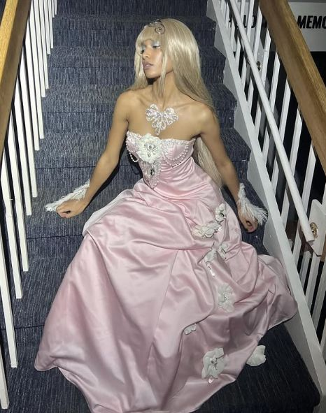 Sweet Pink A Line Prom Dress,Satin Pearls Ball Gown Evening Dress cc2655