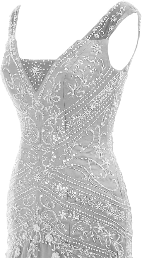 Mermaid V Neck Beaded Long Prom Dress Evening Gowns C1783