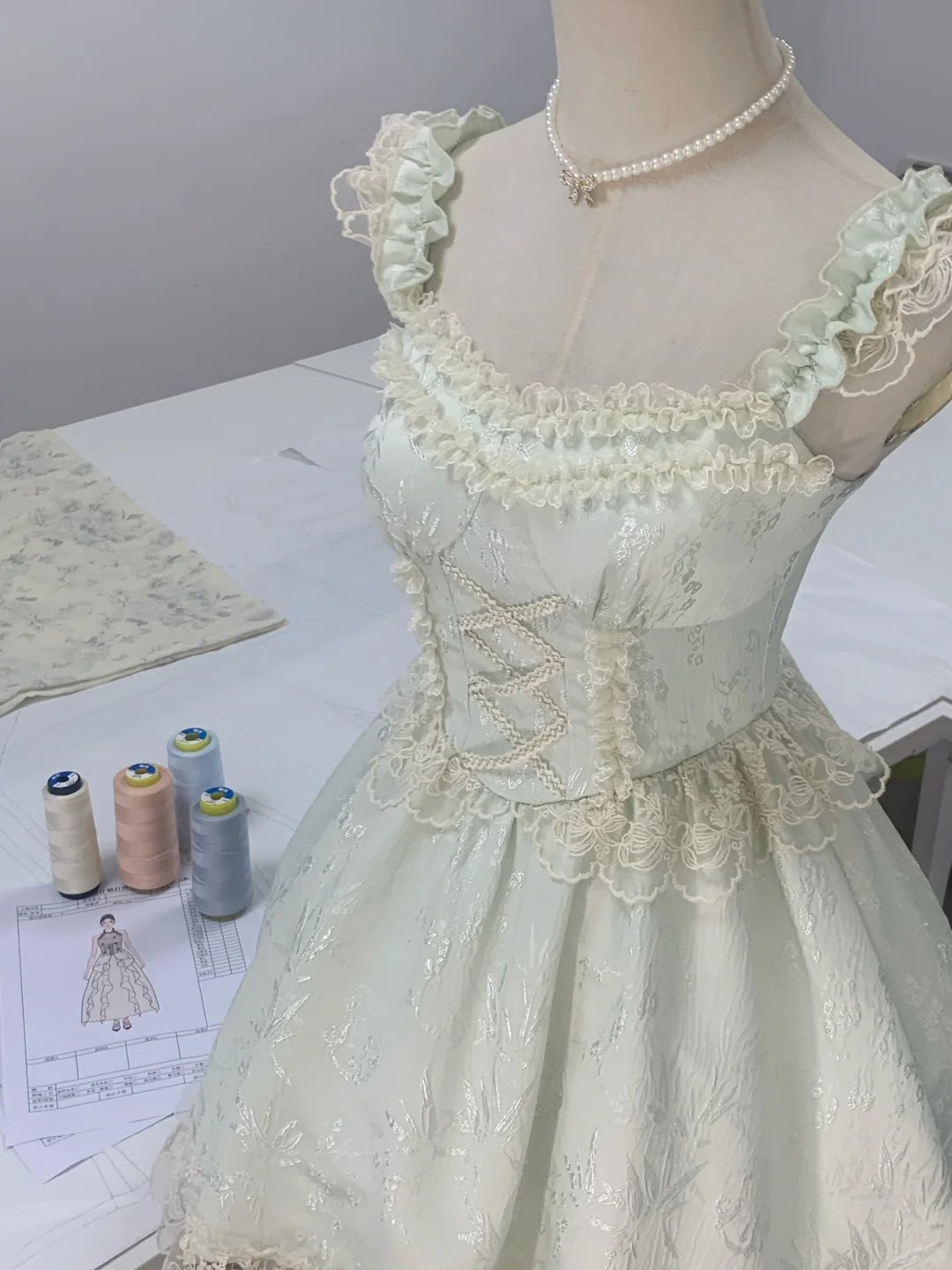 Sweet Light Mint Green Satin Lace A Line Short Birthday Outfits Homecoming Dress cc3352