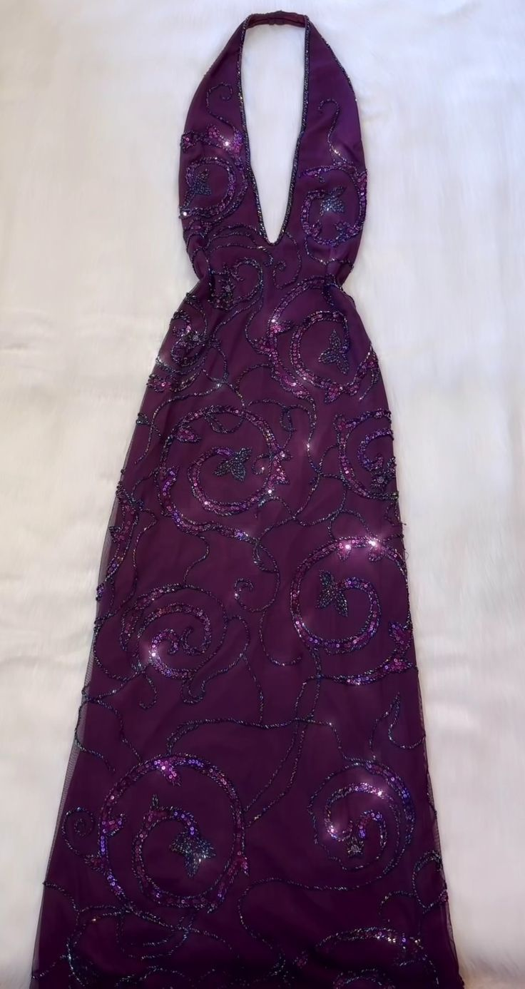 Gorgeous Halter Deep V Neck Evening Dress Sexy Purple Party Prom Dress cc2156