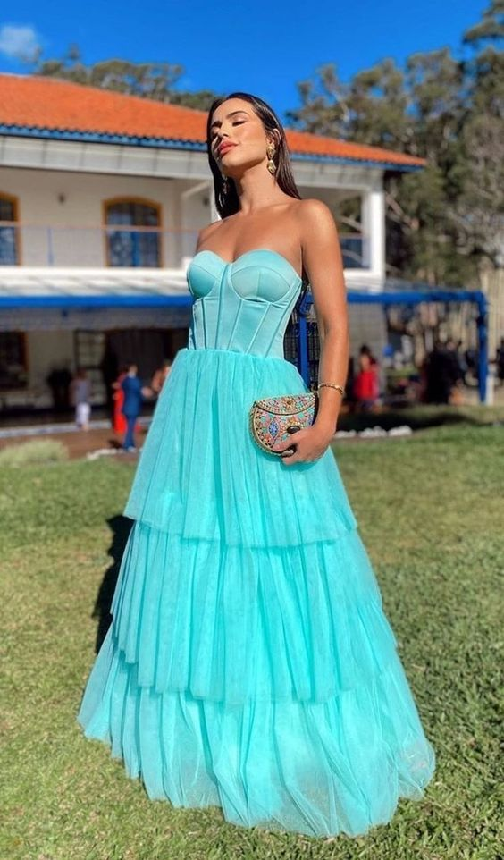 A-Line Stunning Tiffany Long Formal Prom Dresses cc796