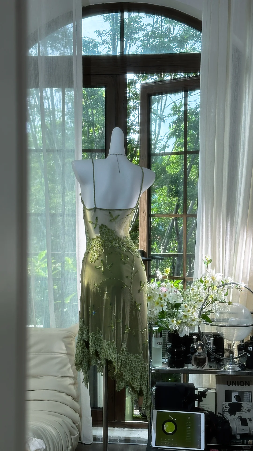Vintage Lace Appliques Green Homecoming Dress Sexy Straps Birthday Party Dress cc3337