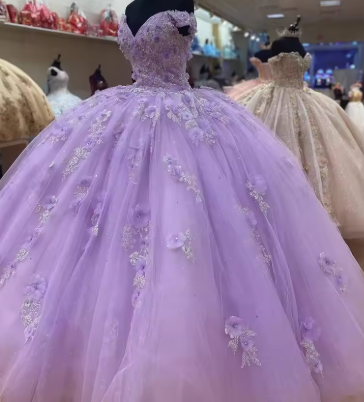 Light Purple Princess Dress Off The Shoulder Ball Gwon Sweet 16 Dress cc45