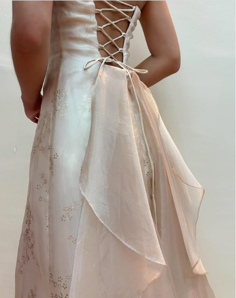 Champagne Strapless Tulle Sequins Party Dress A Line Evening Dress cc2617