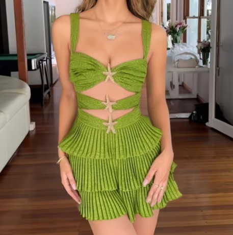 Glitter Sequins Sleeveless Mini Cocktail Dress Hot Pink Layered A Line 8th Grade Homecoming Dress cc3294