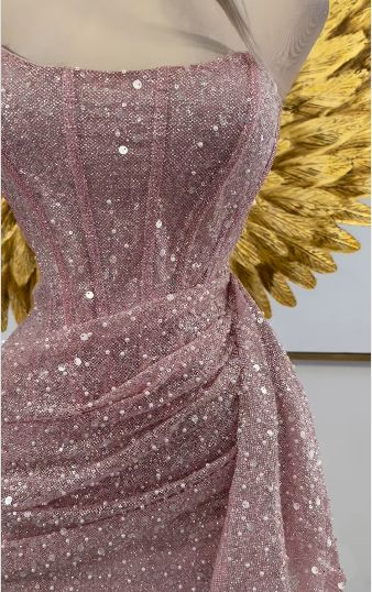Bling Pink Sequins Homecoming Dress Cocktail Dress cc2123