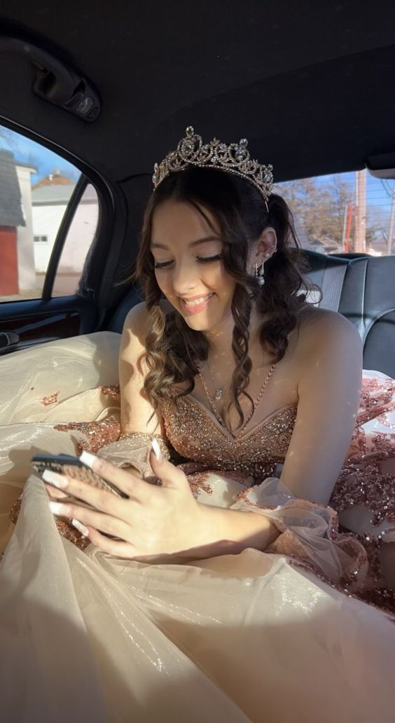 Princess Sparkly Sweet 16 Quinceanera Dress Sequin Applique Beaded Pageant Party Dress Mexican Girl Ball Gown cc1127