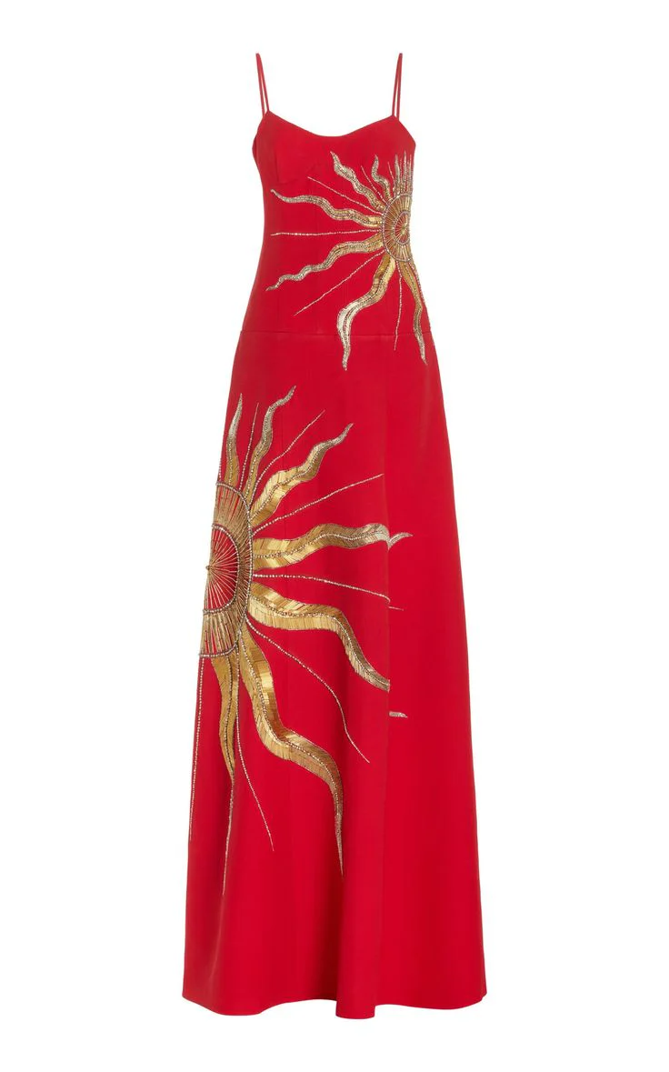 Gorgeous Red Satin Gold Sequins Prom EVening Dress,Formal Party Gown cc2649