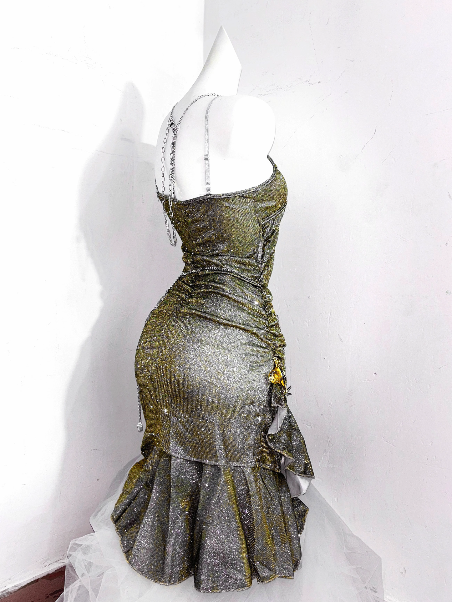 Unique spaghetti Straps Green Ruffles Mini Party Dress Homecoming Dress Cocktail Dress cc3228