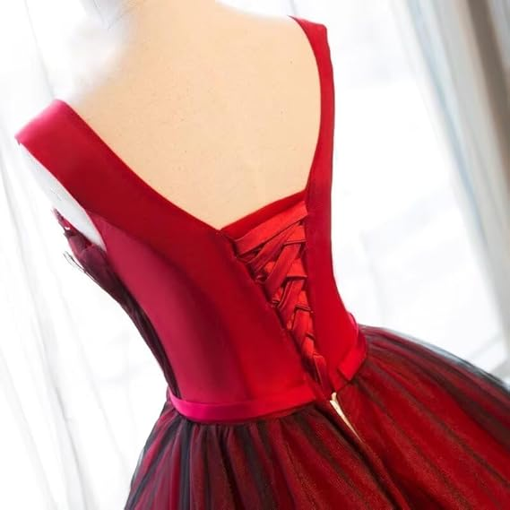 Black And Red Tulle Satin Appliques Sweet 16 Ball Gown Quinceanera Dress cc2215