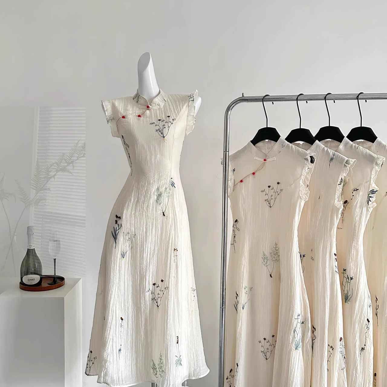 New Chinese Style Retro Embroidered Vacation Dress Party Dress cc3061